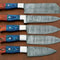 Handmade Damascus Steel 5Piece Chef Knife Set With Wood Handle Professional Kitchen Knives Gift Fo 3