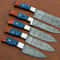 Handmade Damascus Steel 5Piece Chef Knife Set With Wood Handle Professional Kitchen Knives Gift Fo 0