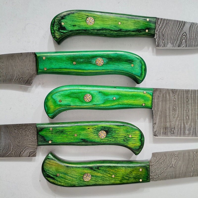 Professional 5Piece Damascus Steel Kitchen Knife Set Handmade 2