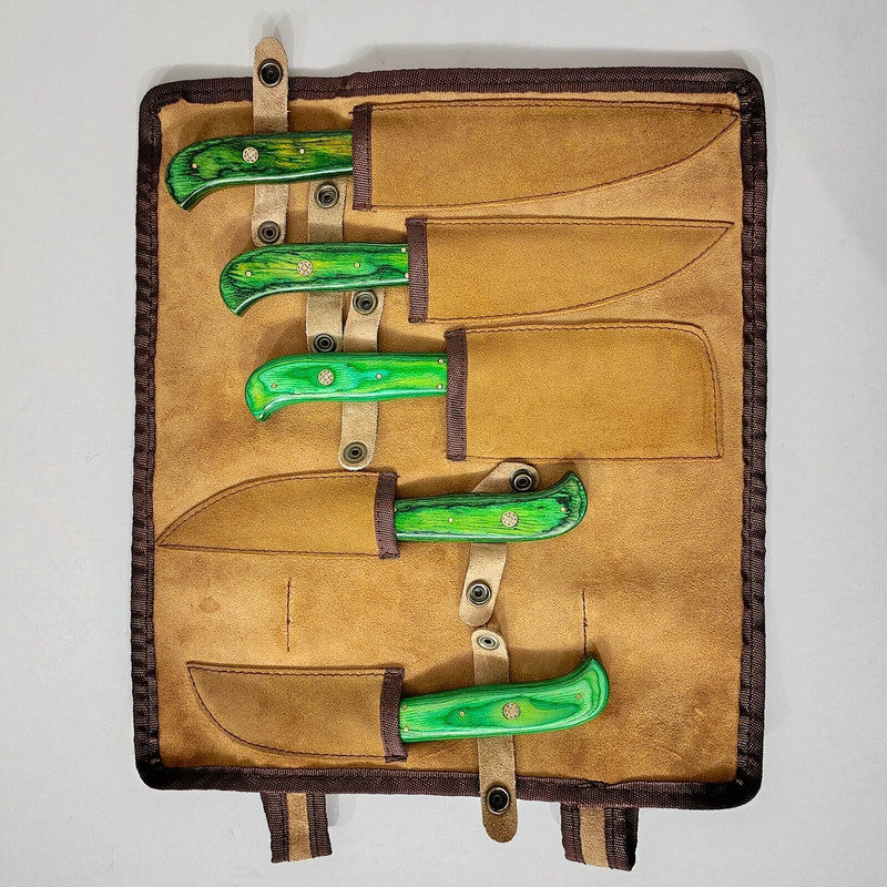 Professional 5Piece Damascus Steel Kitchen Knife Set Handmade 3