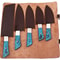 Custom Handmade Damascus Chef Knives Set With Wooden Handles 2