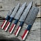 Authentic Handmade Damascus Steel Kitchen Knife Set 5 PCS 0