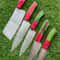 5 PCS Handmade Damascus Steel Chef Knives With Wooden Handles 3