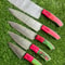 5 PCS Handmade Damascus Steel Chef Knives With Wooden Handles 0