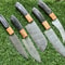 High Quality Handmade Damascus Steel Knives Chef Set Of 5 0