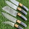 High Quality Handmade Damascus Steel Knives Chef Set Of 5 2