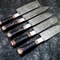 Custom Damascus Steel Chef Knife Set Handmade Wood Handle 1