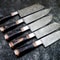 Custom Damascus Steel Chef Knife Set Handmade Wood Handle 2