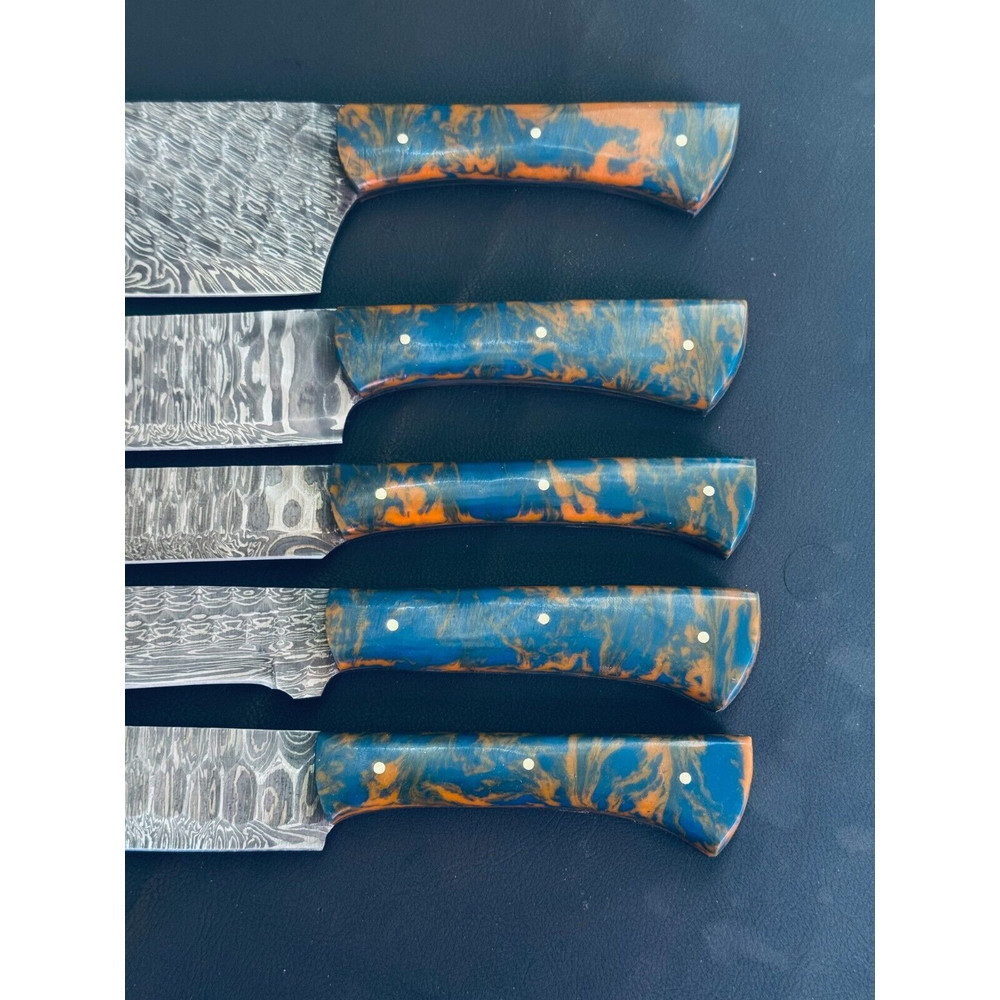 Damascus Steel 5 PCS Chef Knife Set For Kitchen Cooking 1