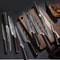 Wood 6PCS Japanese Style Kitchen Damascus Pattern Chef Knives Set 3