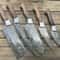 Handmade Damascus Steel 5Piece Chef Knife Set With Wood Handle Professional Kitchen Knives 2