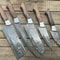 Handmade Damascus Steel 5Piece Chef Knife Set With Wood Handle Professional Kitchen Knives 2