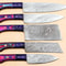 Damascus Steel 5 Pcs Sharp Edge Chef Knife Set With Roll Bag 2
