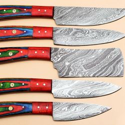 professional damascus steel chef knives set of 5 with gift box