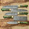 Handmade Damascus Steel Chef Knife Set Kitchen Knives With Wood Handles 2