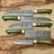 Handmade Damascus Steel Chef Knife Set Kitchen Knives With Wood Handles 2