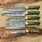 Handmade Damascus Steel Chef Knife Set Kitchen Knives With Wood Handles 3