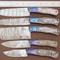 5Piece Handmade Damascus Steel Chef Knife Set Kitchen Knives With Pakka Wood 1