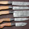 Damascus Steel Chef Knife Set 5Piece Kitchen Knives With Pakka Wood Handmade 0