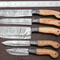 Damascus Steel Chef Knife Set 5Piece Kitchen Knives With Pakka Wood Handmade 1