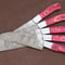 Custom Damascus Steel Kitchen Knife Set 5 Chef Knives Pakka Wood 2