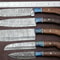 HandForged Damascus Chef Knife Set Of 5 Pakka Wood Handles 1