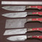 Handmade Damascus Steel Kitchen Chef Knife Set With Pakka Wood Premium Handle Leather Sheath 1