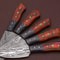 HandForged Damascus Steel Chef Knives Set With Pakka Wood Handles 3
