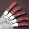 Artisan Damascus Steel Chef Knife Set Of 5 Pakka Wood Kitchen Knives 3