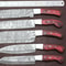 Artisan Damascus Steel Chef Knife Set Of 5 Pakka Wood Kitchen Knives 2