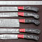 Custom Forged Damascus 5 Pc Chef Knife Set With Elegant Pakka Wood Handle 1