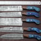 Professional Handmade Damascus Kitchen Knife Set 5 Pcs With Pakka Wood 0