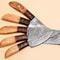 Unique Handmade Damascus Steel Kitchen Knives Set Of 5 With Pakka Wood 3