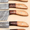 Unique Handmade Damascus Steel Kitchen Knives Set Of 5 With Pakka Wood 2