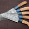 5 Piece Handmade Damascus Chef Knife Set With Pakka Wood Handle 1