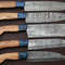 5 Piece Handmade Damascus Chef Knife Set With Pakka Wood Handle 0