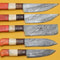 Luxury Handmade Damascus Steel Chef Knife Set 5 Pcs Pakka Handle 2