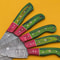Artisan Handmade Damascus 5 Chef Knives Set With Pakka Wood Handle 3