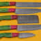 Artisan Handmade Damascus 5 Chef Knives Set With Pakka Wood Handle 1