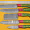 Artisan Handmade Damascus 5 Chef Knives Set With Pakka Wood Handle 0