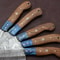 Handmade Damascus Kitchen 5 Chef Knives Set With Rosewood Handle 3