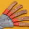 Handmade Damascus 5Piece Chef Knife Kitchen Set With Poplar Wood Handle 3