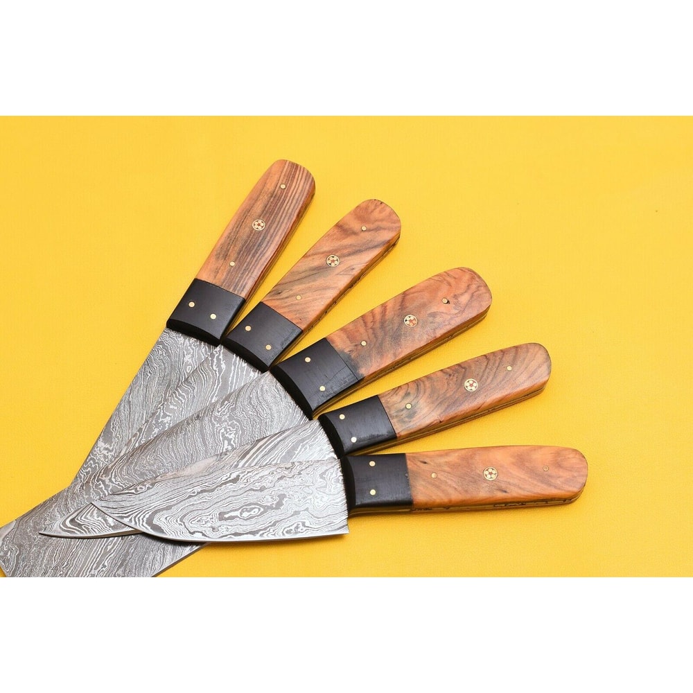 5Piece Damascus Steel Kitchen Chef Knives With Popular Handles 3