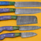 Custom Handmade Damascus Chef Knives Set Of 5 With Leather Sheath 2