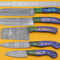 Custom Handmade Damascus Chef Knives Set Of 5 With Leather Sheath 0