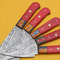 Forged Damascus Kitchen Knife Set Of 5 Handmade With Wooden Handle 3