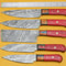 Forged Damascus Kitchen Knife Set Of 5 Handmade With Wooden Handle 1