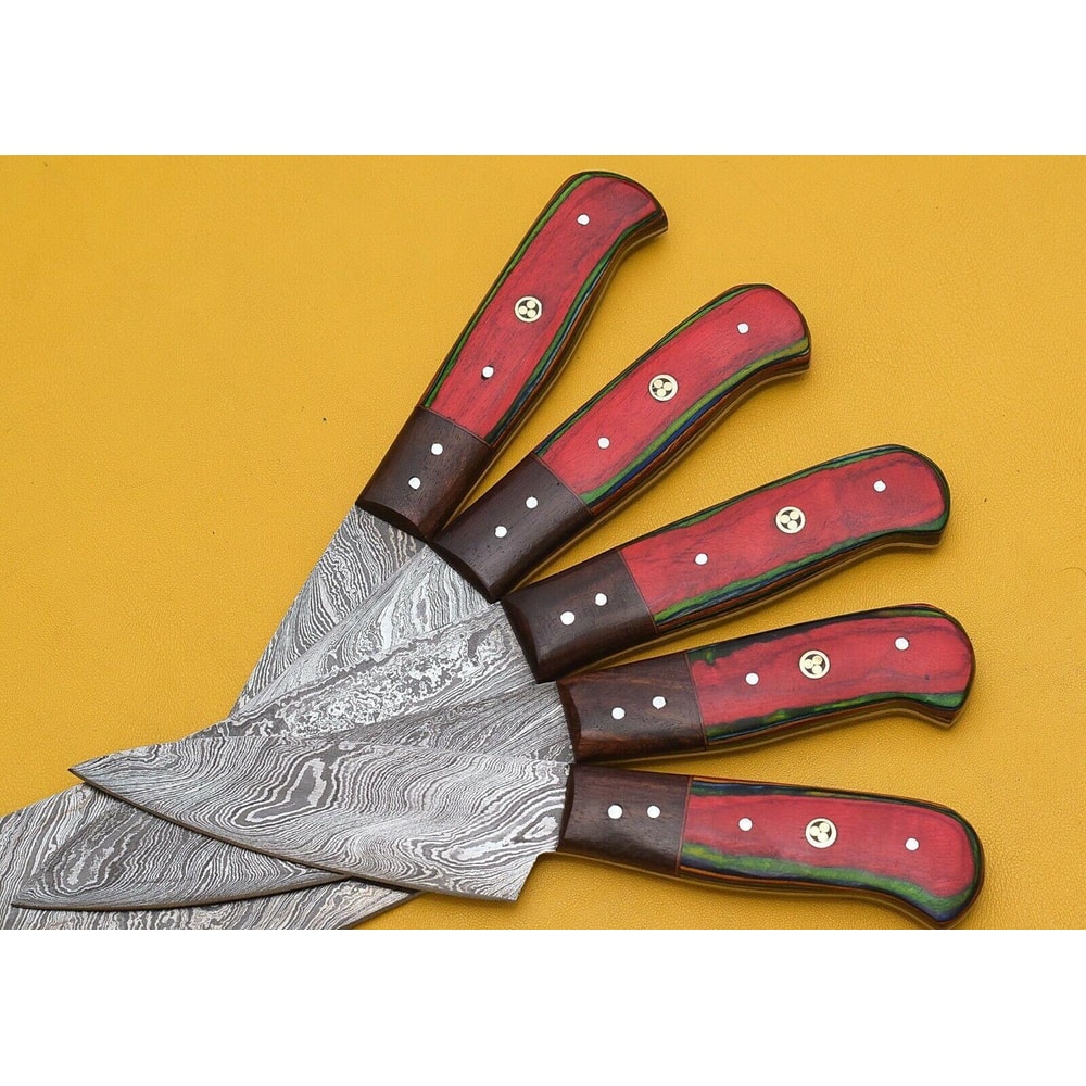 Razor Sharp Handmade Damascus Chef Knives 5Piece Kitchen Set 2