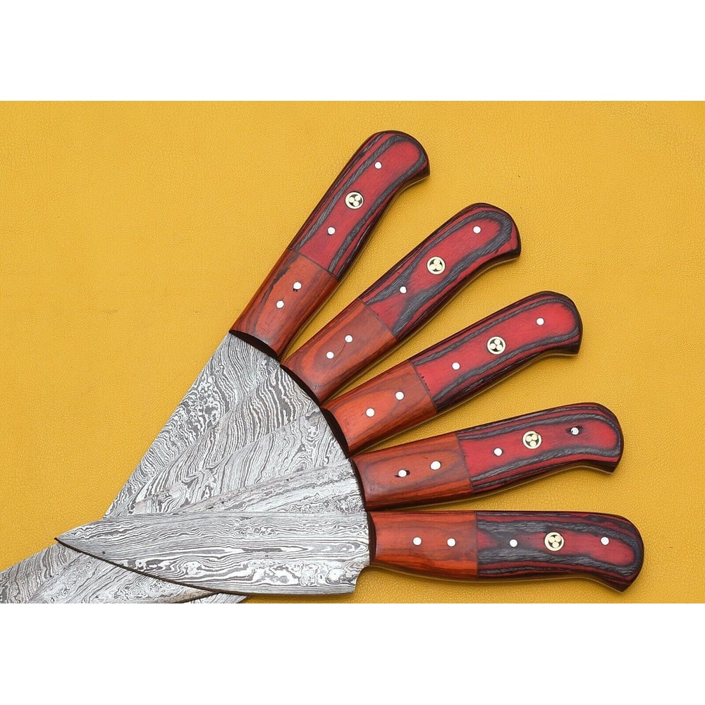 Exclusive Handmade Damascus Kitchen Knives Set Of 5 Premium Quality 3
