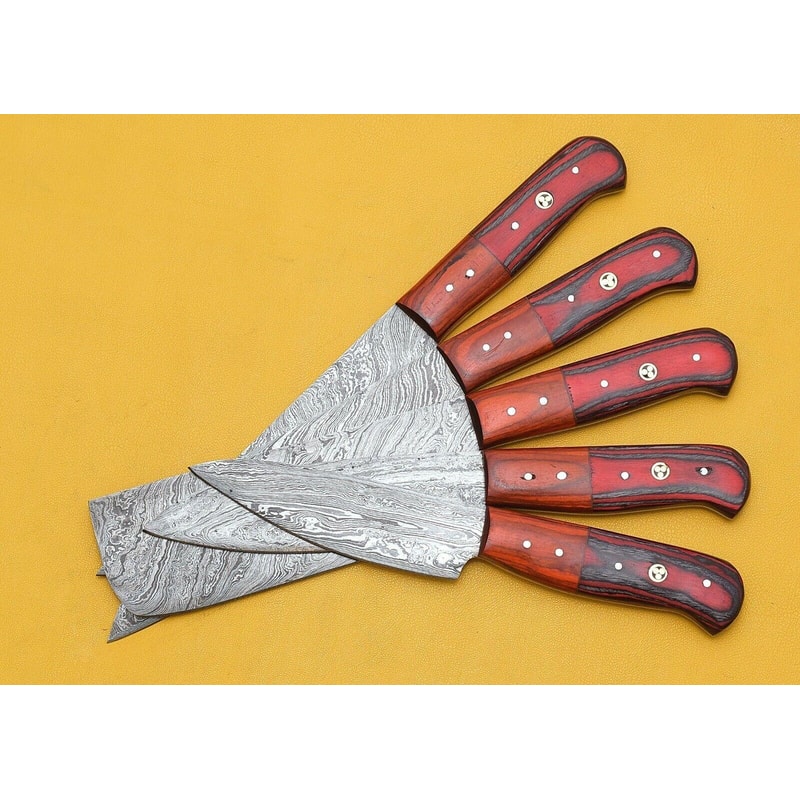 Exclusive Handmade Damascus Kitchen Knives Set Of 5 Premium Quality 2